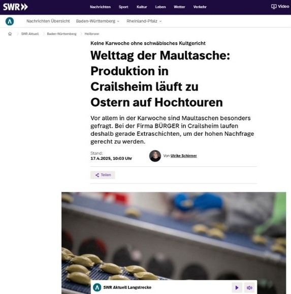 Medien Welt-Maultaschen-Tag 2025