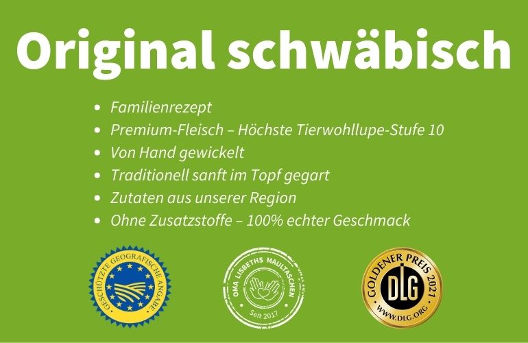 Original Schwäbische Maultaschen mit g.g.A-Siegel